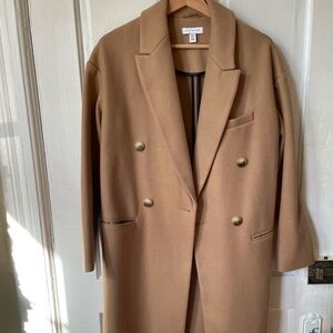 Topshop Camel Double-Breasted Trench Coat
